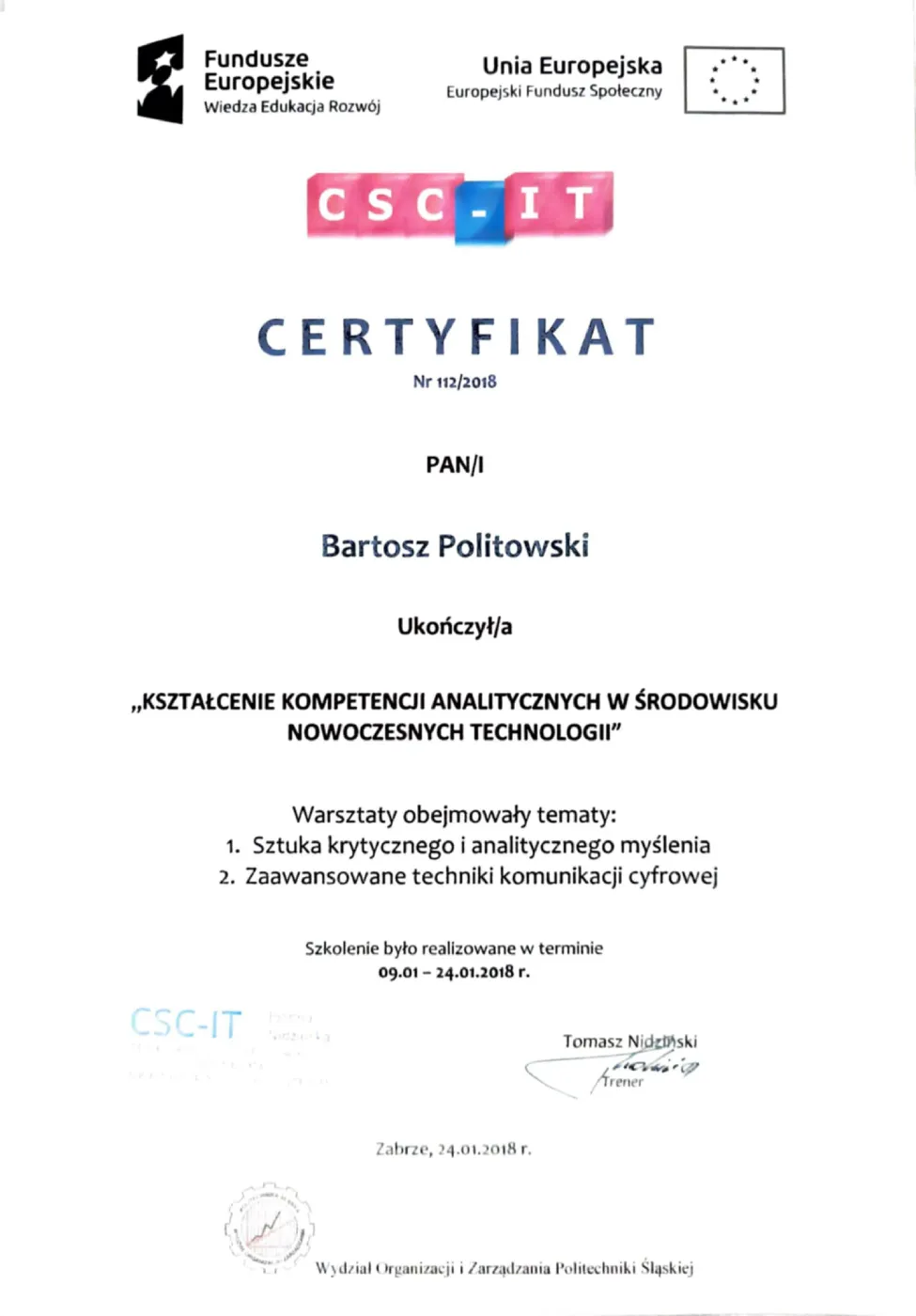 Szkolenie – kompetencje analityczne